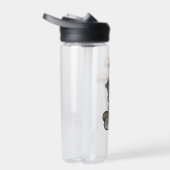 Niedliche Maus steht auf Felsen, mit Pilzen Trinkflasche (Rechts)