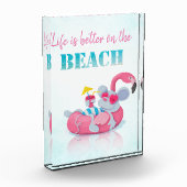 Niedliche Maus Stilvoller Strand Fotoblock (Links)