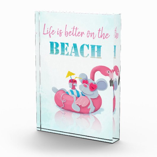 Niedliche Maus Stilvoller Strand Fotoblock (Rechts)