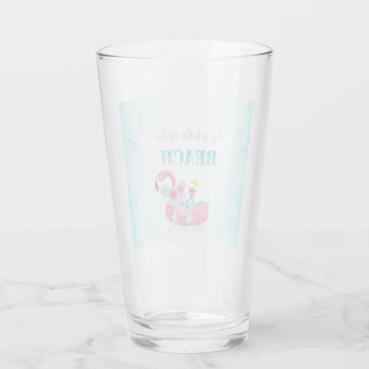 Niedliche Maus Stilvoller Strand Glas (Rückseite)