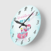 Niedliche Maus Stilvoller Strand    Runde Wanduhr (Winkel)