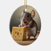 Niedliche Maus und Käse Keramik Ornament (Rechts)