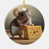Niedliche Maus und Käse Keramik Ornament (Hinten)