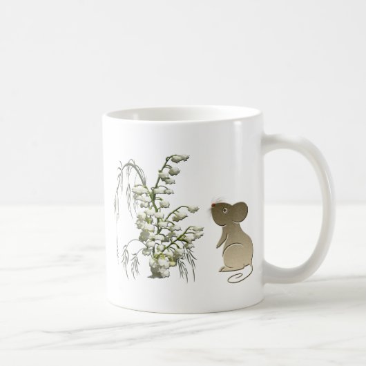 Niedliche Maus und Lilie des Tales Kaffeetasse (Rechts)
