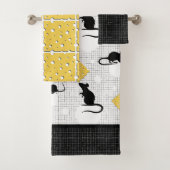 Niedliche Maus und Schweizer Käse Bubbles Schwarze Badhandtuch Set (Insitu)