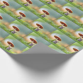 Niedliche Maus unter einem Pilz Geschenkpapier (Ecke)