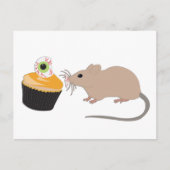 Niedliche Maus zu Halloween Eyeball Cupcake Postkarte (Vorderseite)