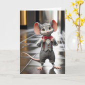 Niedliche Maus zum Älterwerden Karte (Gelbe Blume)