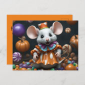 niedliche Maus zwischen personalisierter benutzerd Feiertagspostkarte (Vorne/Hinten)