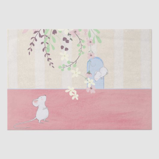 Niedliche Mäuse auf der Zuhause Seidenpapier (Vorderseite)