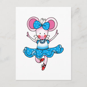 Niedliche Mäuse Ballerina Postkarte