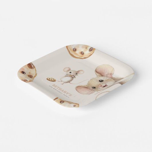 Niedliche Mäuse Cookies jeder Altersgruppe Geburts Pappteller (Gewinkelt)