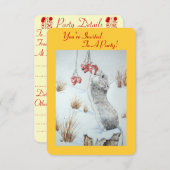 Niedliche Mäuse fressende Beeren Schneeszene bei W Einladung (Vorne/Hinten)