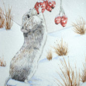 Niedliche Mäuse fressende Beeren Schneeszene Großer Weihnachtsstrumpf