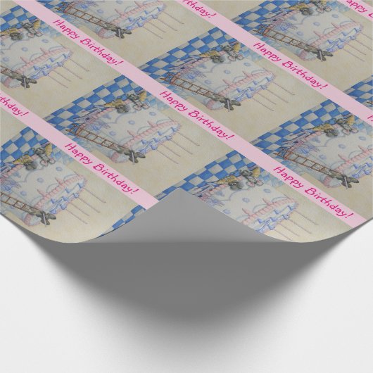 Niedliche Mäuse Geburtstagskuchen Originalbild Geschenkpapier (Ecke)