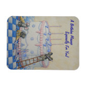 Niedliche Mäuse Geburtstagskuchen Originalbild Magnet (Horizontal)