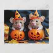 Niedliche Mäuse Halloween Pumpkins Postkarte (Vorderseite)