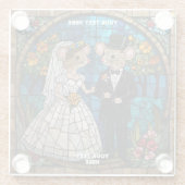 Niedliche Mäuse Hochzeitscouple-Untersetzer Glasuntersetzer (Rückseite)