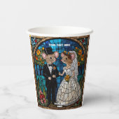 Niedliche Mäuse Hochzeitscouple-Untersetzer Pappbecher (Rückseite)