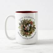 Niedliche Mäuse in Weihnachten Nest Schöne Weihnac Zweifarbige Tasse (Links)