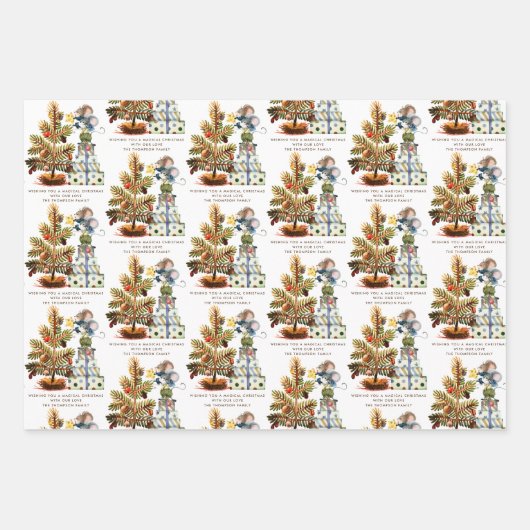 Niedliche Mäuse Jingle Geschenkpapier Set (Vorderseite 3)