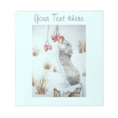 Niedliche Mäuse Rote Beeren Schneeszene Notizblock (Vorderseite)