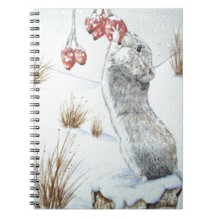 Niedliche Mäuse-Schneeszene Notizblock