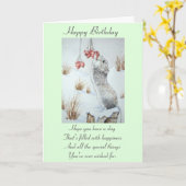 niedliche Mäuse und Beeren - Schneeszene Karte (Gelbe Blume)