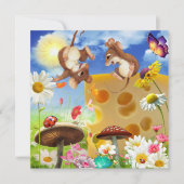 Niedliche Mäuse und Käsefantasiekarte (Vorderseite)