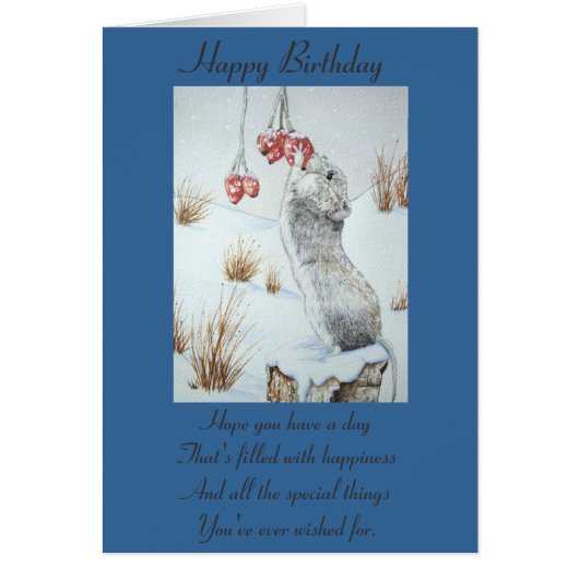 Niedliche Mäuse und rote Beeren Schneeszene Wildku (Vorne)