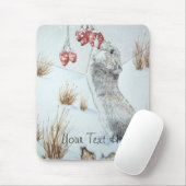 Niedliche Mäuse und rote Beeren Schneeszene Wildku Mousepad (Mit Mouse)