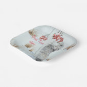 Niedliche Mäuse und rote Beeren Schneeszene Wildku Pappteller (Gewinkelt)