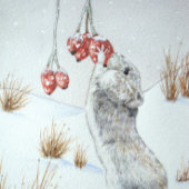 Niedliche Mäuse und rote Beeren Schneeszene Wildku Pappteller