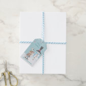 Niedliche Mäuse und Snowman Frohe Weihnachten Geschenkanhänger (Mit Garn)