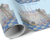 Niedliche Mäuse verzierten Geburtstagskuchen mit Geschenkpapier (Rolleneckpunkt)