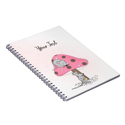Niedliche Mäuse Wasserfarbe Rosa Benutzerdefiniert Notizblock (Rechte Seite)