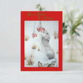 Niedliche Mäusebries Schneeszene Weihnachten Einladung (Stehend Vorderseite)