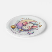 Niedliche Mauseschlafen auf einer Half-Mond-Babydu Pappteller (Schrägansicht)