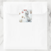 Niedliche Mäuseschneewelt bei Weihnachten Quadratischer Aufkleber (Tasche)