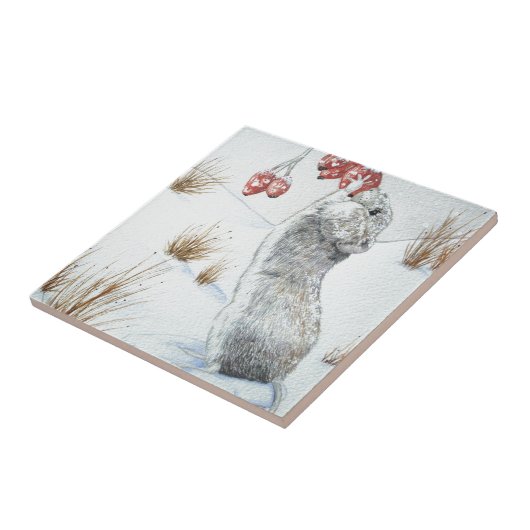 niedliche Mäuseschneewelt Fliese (Seite)