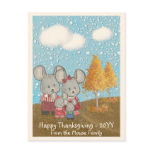 Niedliche Mausfamilie im Park Happy Thanksgiving