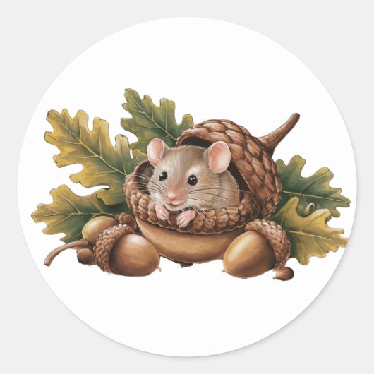Niedliche Mauskleber Runder Aufkleber (Vorderseite)