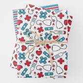 Niedliche Medical Patterns Geschenkpapier Set (Beispiel)