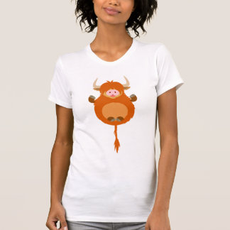 Niedliche Meditation Cartoon Hochland Kuh Frauen T T-Shirt