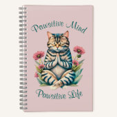 Niedliche Meditation Cat LOA Bekundung der Dankbar Notizblock (Vorderseite)