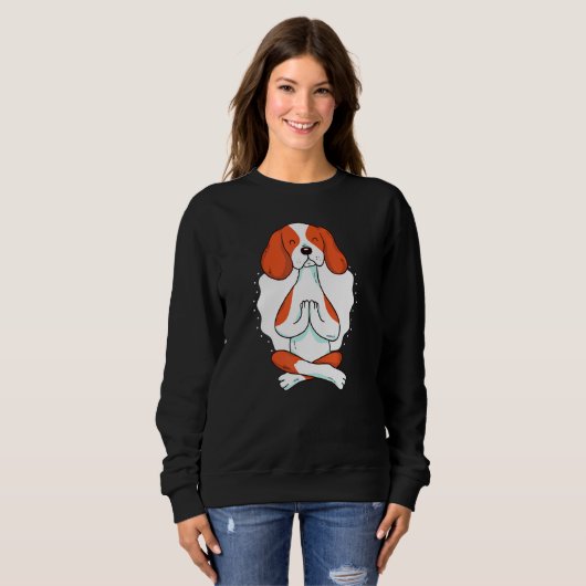 Niedliche Meditation Hund spirituelle Meditation F Sweatshirt (Vorne ganz)