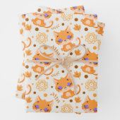 Niedliche Meditation Orangenkatze Geschenkpapier Set (Beispiel)