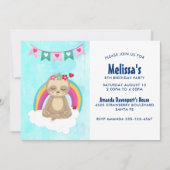 Niedliche Meditierungshügel mit Regenbogen Geburts Einladung (Vorderseite)