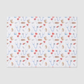 Niedliche medizinische Ausrüstung gemusterter Arzt Seidenpapier (Vorderseite)