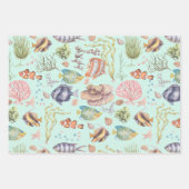 Niedliche Meeresfauna und -flora Geschenkpapier Set (Vorderseite 2)